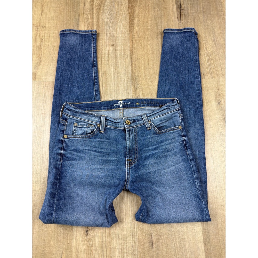 7 For All Mankind The Skinny Jeans Womens 28 Medium Wash Blue AU004144A
